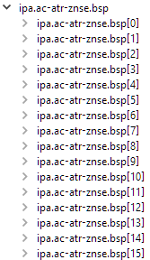 The expanded multifile showing a list of the spectra it contains